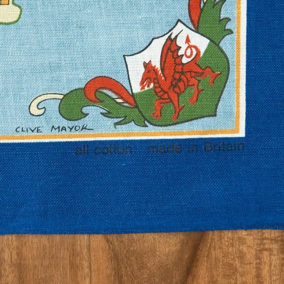 Vintage Clive Mayor Towns Villages of Wales Bristol Channel Tea Towel - Picture 4 of 6